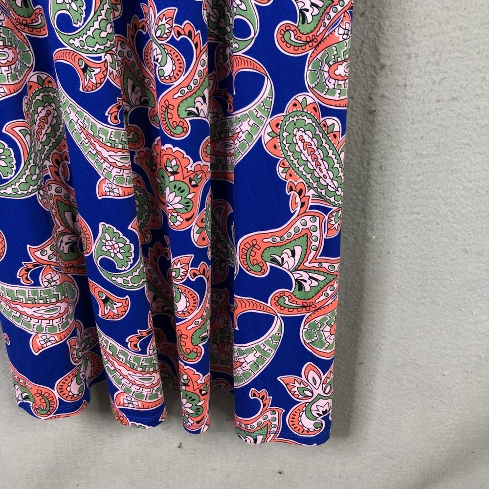Boden Dress Womens 4 Blue Paisley Jersey Maxi Fit Flare Long Sleeve Boho Belted - Picture 12 of 16
